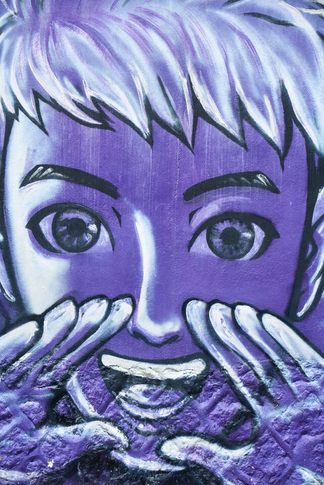 Human mouth blue human