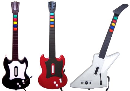 Guitar Hero series controllers photo