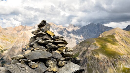 Mountain summit panorama photo