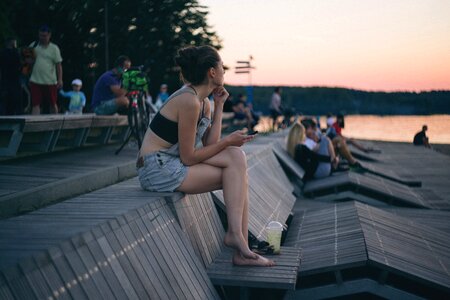 Adult attractive barefoot
