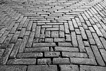 Street surface bricklaying photo