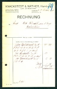 Knackstedt & Näther, Hamburg, Licht- und Steindruckerei, Eppendorfer Landstraße 106 Rechnung Otto Schmidt Aschersleben