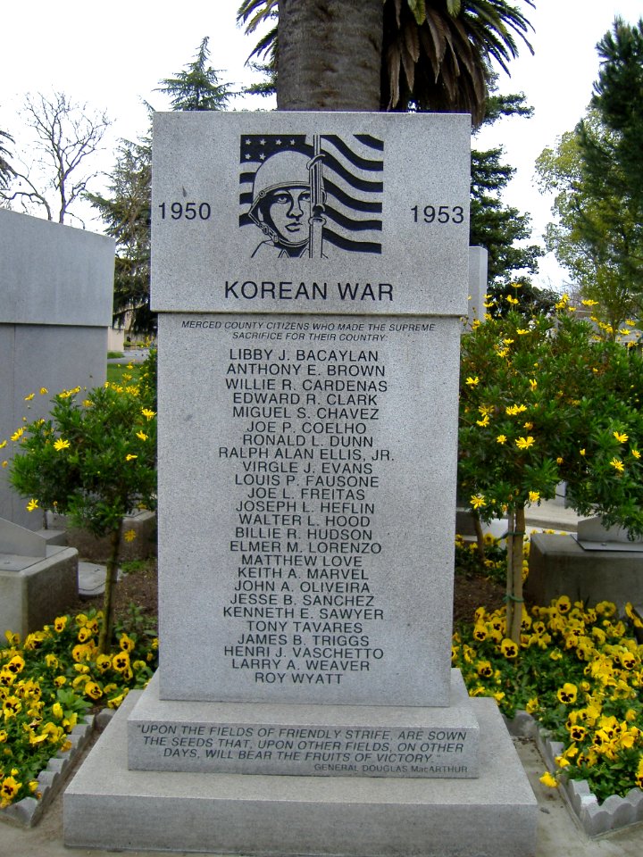 Korean War memorial, Merced County Veterans Memorial, California - 20060409