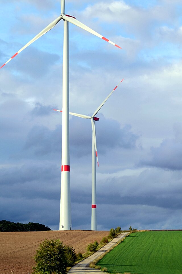 Electricity production wind turbine in the construction