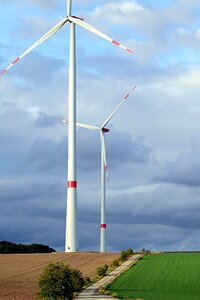 Electricity production wind turbine in the construction photo