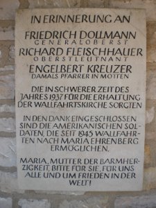 Maria Ehrenberg; Gedenktafel Dollmann u.a