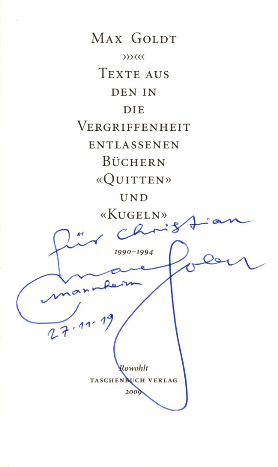 Max Goldt Signatur