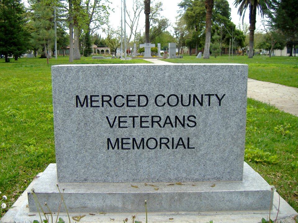 Merced County Veterans Memorial sign, California - 20060409