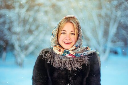 Leann scarf russian woman photo