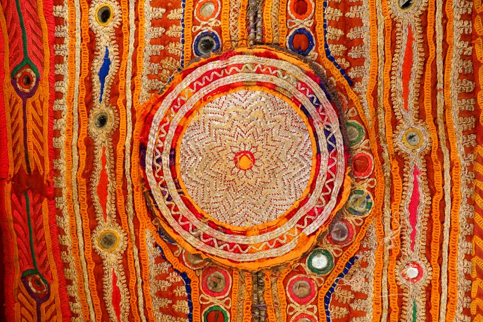 Mirrorwork indian fabric