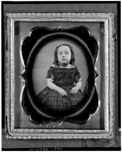 Anne Dudley Roberts, three-quarter length portrait, facing front, as a girl, 3d01994u
