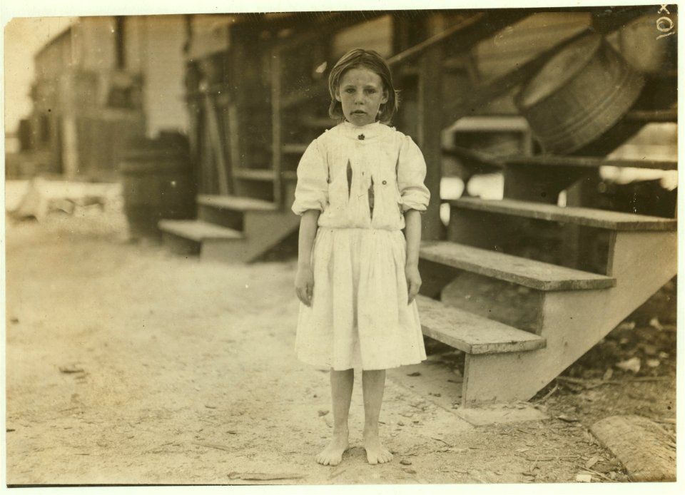 Annie Delcher, eight-year-old oyster shucker from Baltimore. LOC nclc.00924