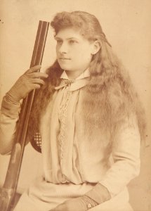 Annie Oakley by Baker's Art Gallery c1880s (cropped) photo