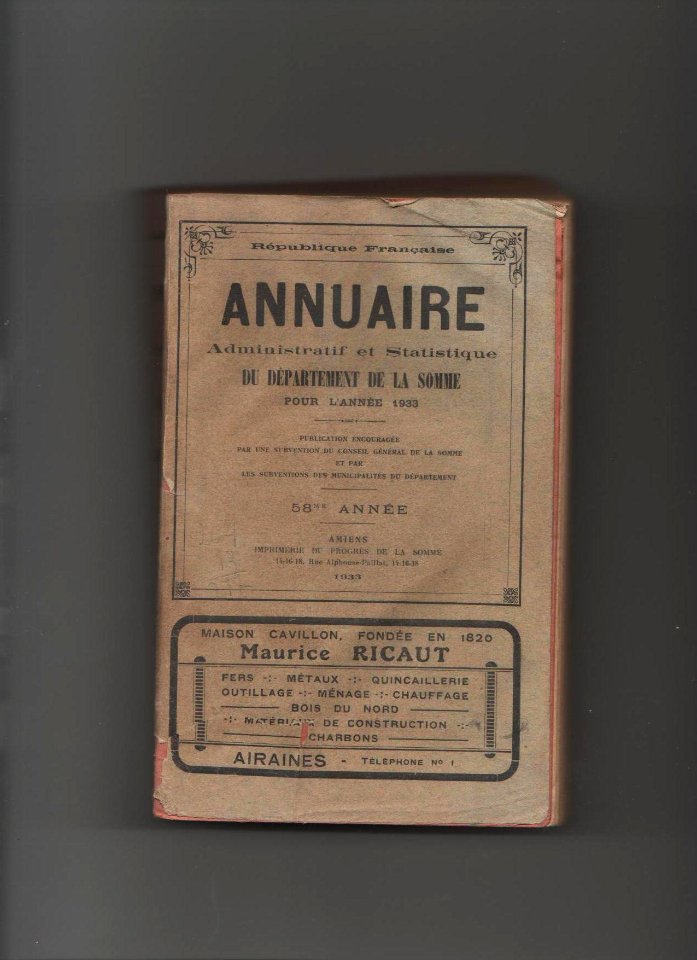 Annuaire somme 1933