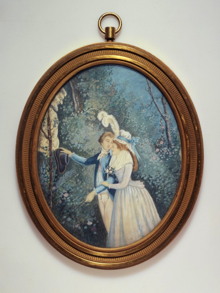 Anonyme - Couple se promenant dans un parc - J770 - Musée Cognacq-Jay