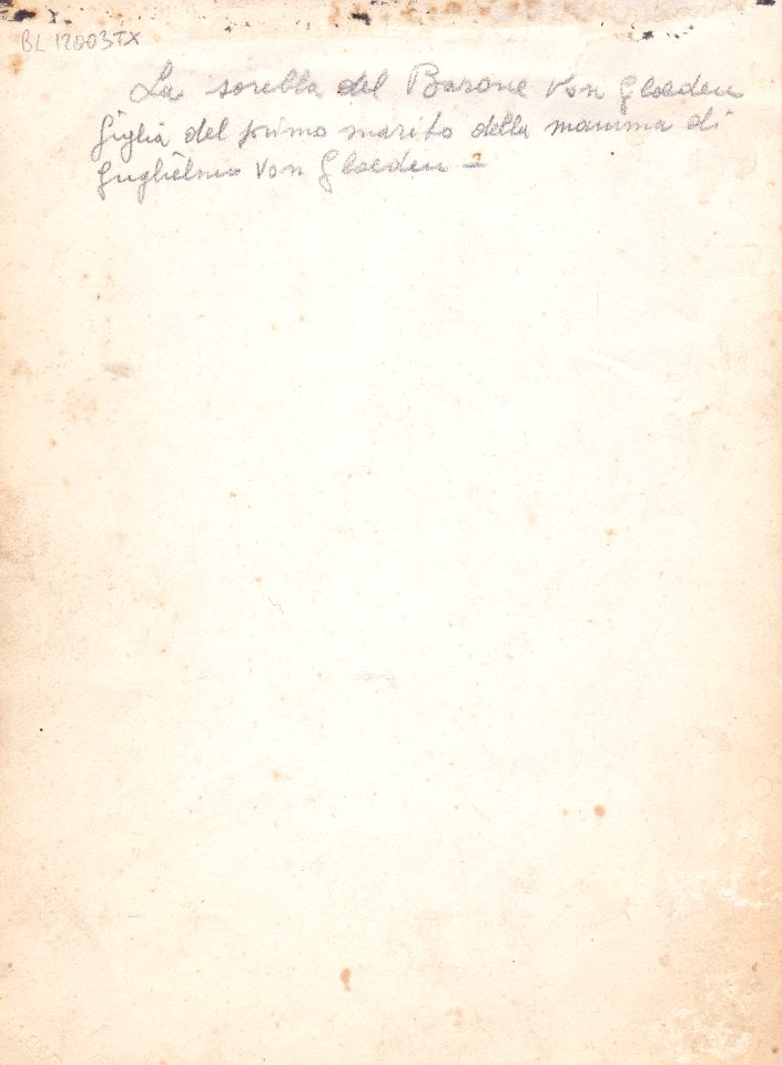 Anonimo - Sofia Raabe sorellastra di von Gloeden - ex Texbraun Collection, Galerie David Guiraud, Paris - verso