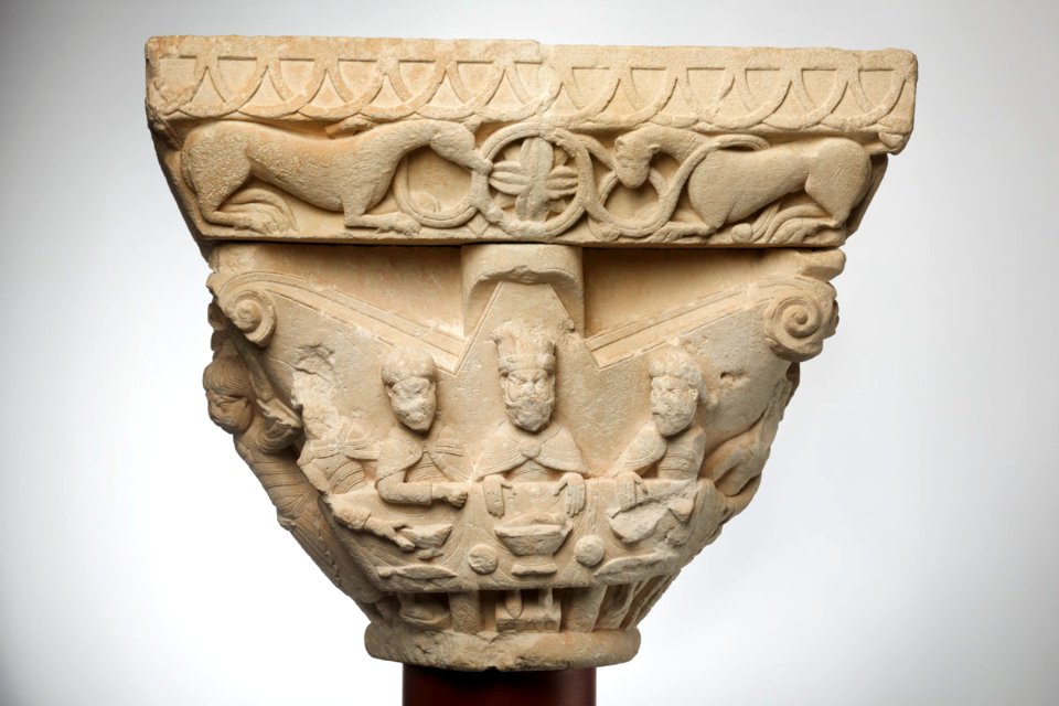 Anonyme toulousain - Chapiteau de colonne simple , La Mort de saint Jean-Baptiste - Musée des Augustins - ME 107 (1)