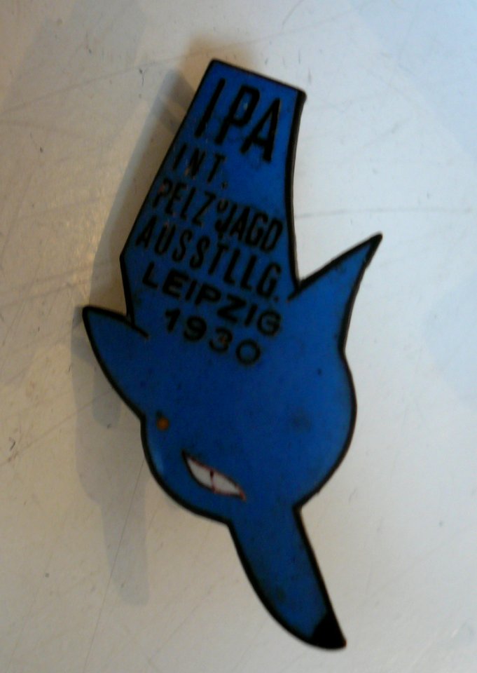 Anstecknadel zur IPA - Internationale Pelz-Ausstellung in Leipzig 1930