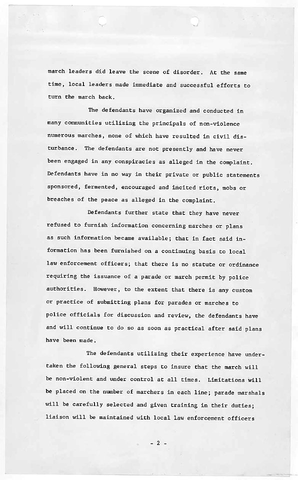 Answer to Plaintiff from City of Memphis vs. Martin Luther King, Jr, 1968 - 1968 (page 2 of 3) (4266360170)