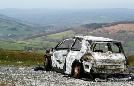Car burnt wales