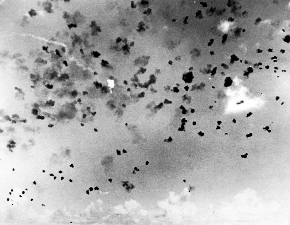 Anti-aircraft fire of US ships during Battle of the Santa Cruz Islands 1942