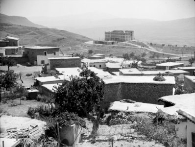 Anti Lebanon. Rayak to Damascus. Bludan showing the large French hotel in the distance LOC matpc.15486