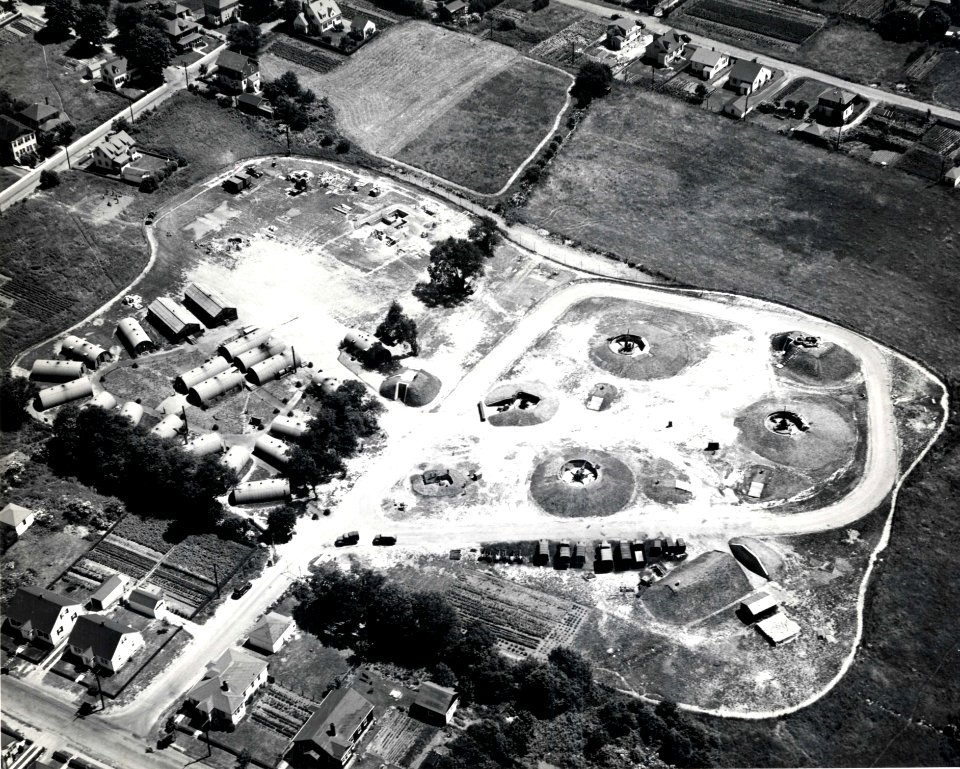 Anti-aircraft training center at the US Naval Station Newport in 1943