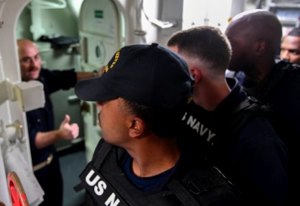 Anti-Terrorism Drill Aboard USS Wayne E. Meyer (DDG 108) 170131-N-RM689-108