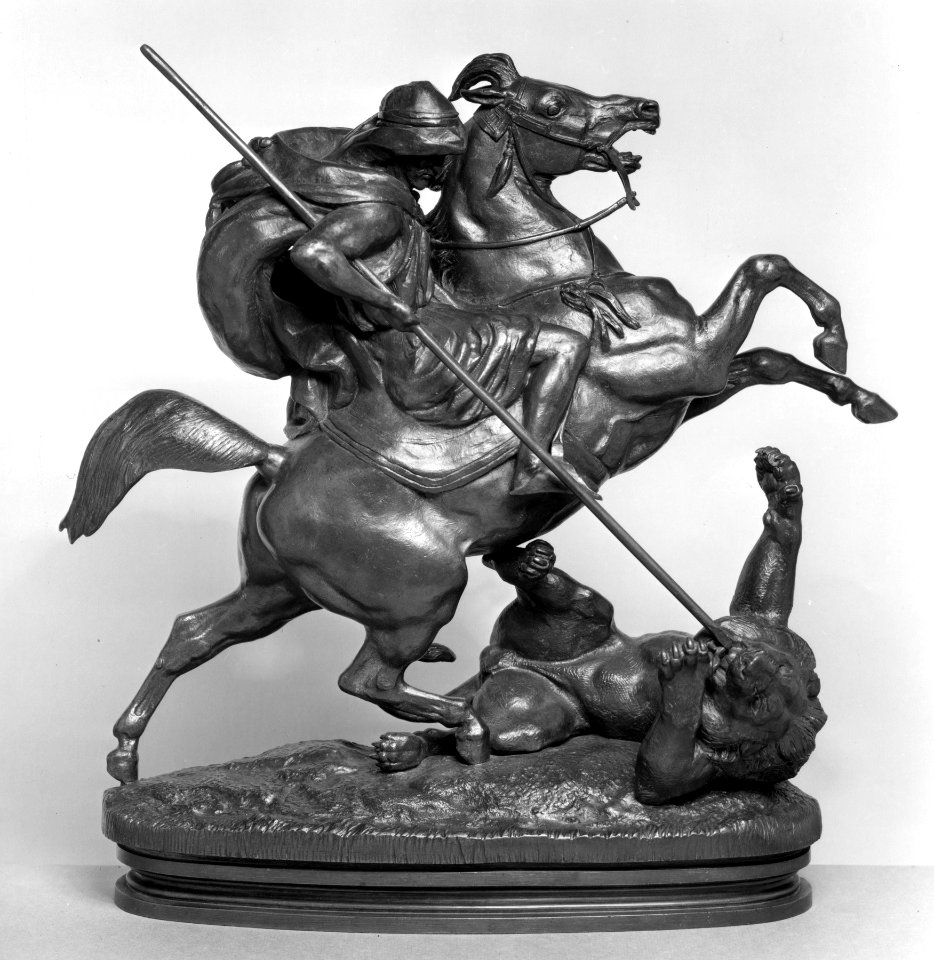Antoine-Louis Barye - Arab Horseman Killing a Lion - Walters 27158