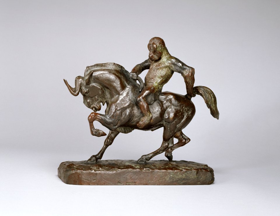 Antoine-Louis Barye - Ape Riding a Gnu - Walters 27121 - Profile
