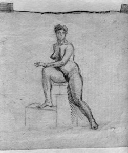 Antoine-Louis Barye - Drawing of a Model - Walters 372264