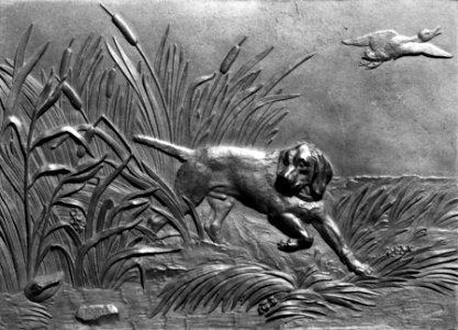 Antoine-Louis Barye - Dog in Rushes - Walters 27188