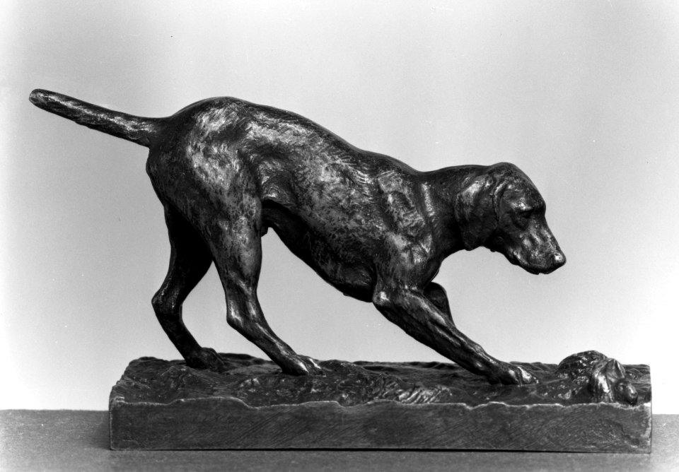 Antoine-Louis Barye - Dog Pointing - Walters 2734
