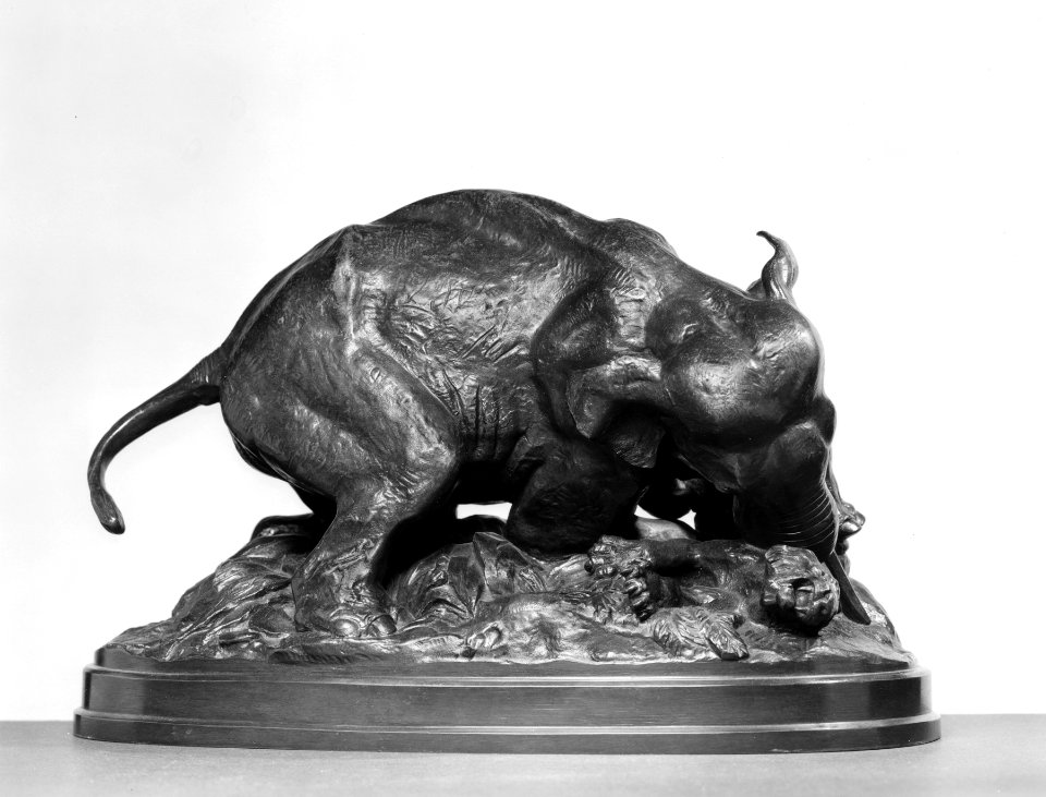 Antoine-Louis Barye - Elephant Killing a Tiger - Walters 2769