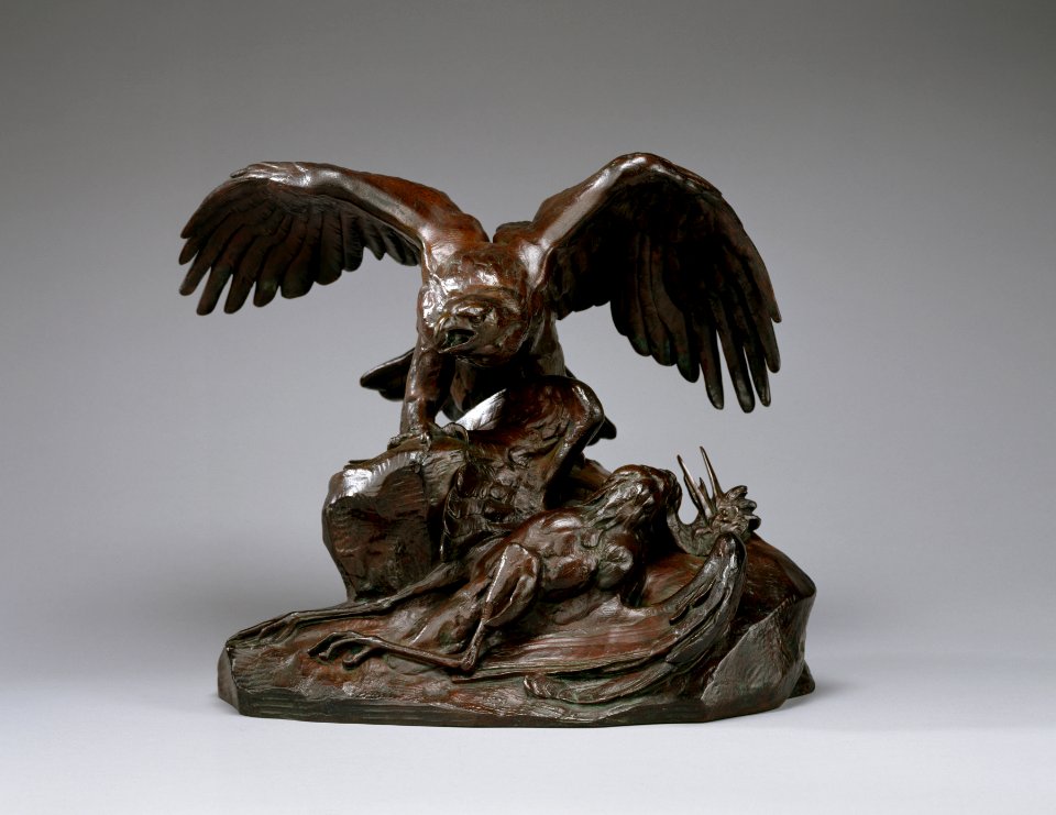Antoine-Louis Barye - Eagle Holding a Heron (first version) - Walters 27146 - Profile