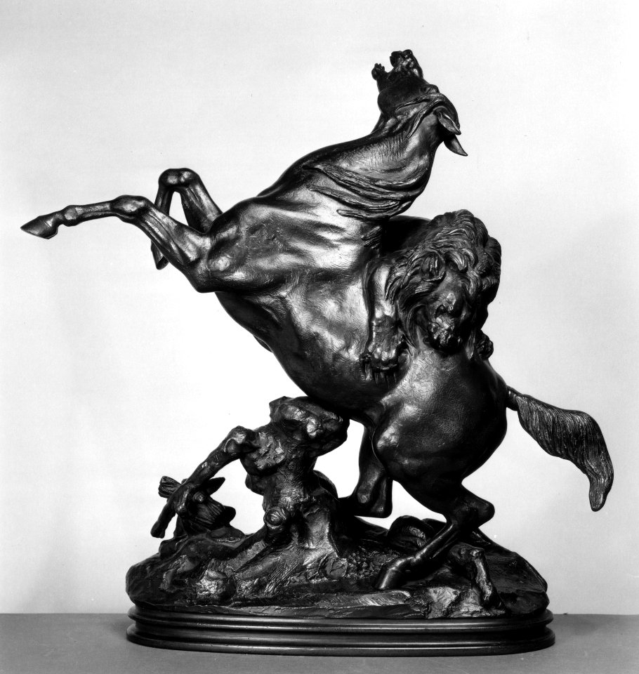 Antoine-Louis Barye - Horse Attacked by a Lion - Walters 27144