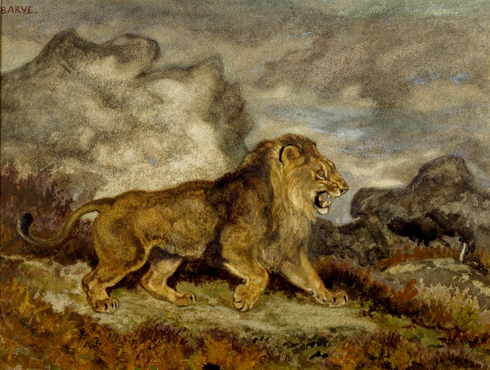 Antoine-Louis Barye - Lion and Serpent - Walters 37829