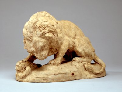 Antoine-Louis Barye - Lion and Snake - Walters 27548 - Three Quarter