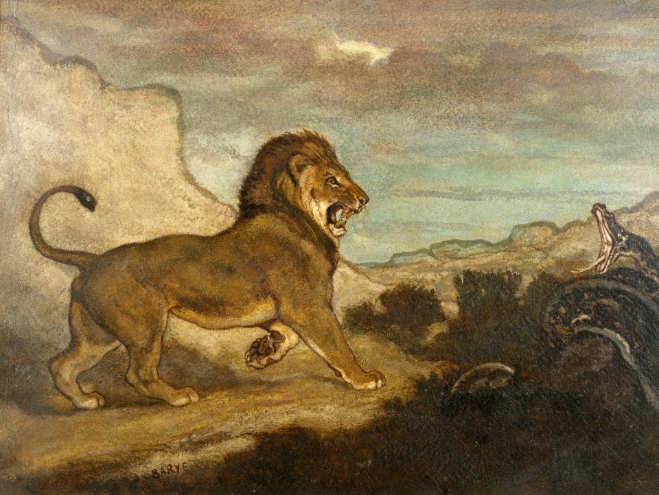 Antoine-Louis Barye - Lion and Python - Walters 37831