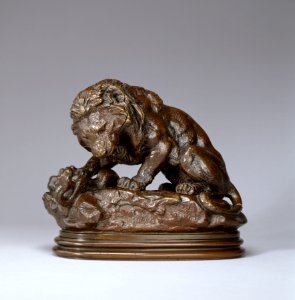 Antoine-Louis Barye - Lion and Serpent (No 2) - Walters 2792 - Profile