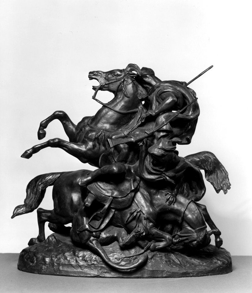 Antoine-Louis Barye - Mounted Arabs Killing a Lion - Walters 27162