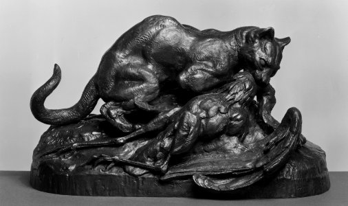 Antoine-Louis Barye - Ocelot Carrying a Heron - Walters 27131