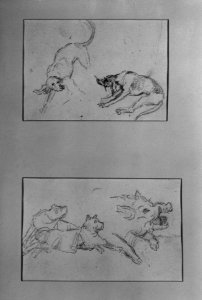 Antoine-Louis Barye - Mastiffs and the Head of a Wild Boar - Walters 372033 - Front Group