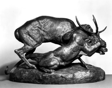 Antoine-Louis Barye - Panther Seizing a Stag - Walters 2751