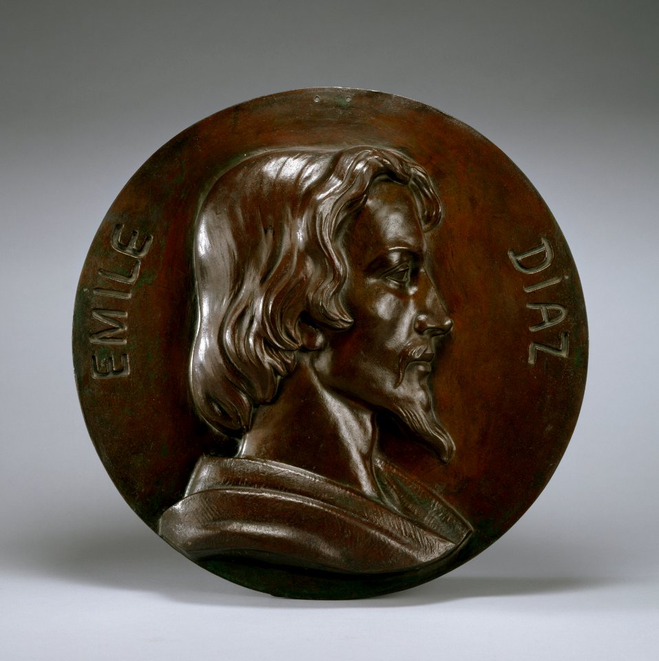 Antoine-Louis Barye - Portrait Medallion of Émile Diaz - Walters 27545