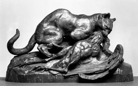 Antoine-Louis Barye - Ocelot Carrying a Heron - Walters 27130