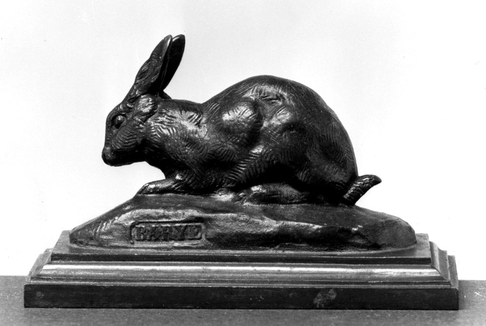 Antoine-Louis Barye - Rabbit with Ears Erect - Walters 2724