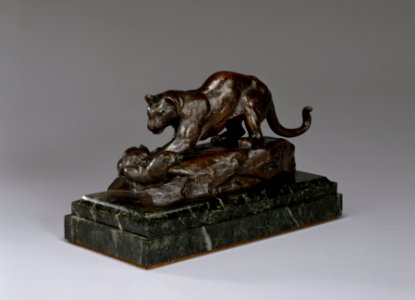 Antoine-Louis Barye - Panther Surprising a Civet Cat (first version) - Walters 27119 - Three Quarter