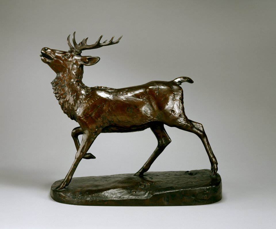Antoine-Louis Barye - Poised Stag - Walters 27160 - Profile