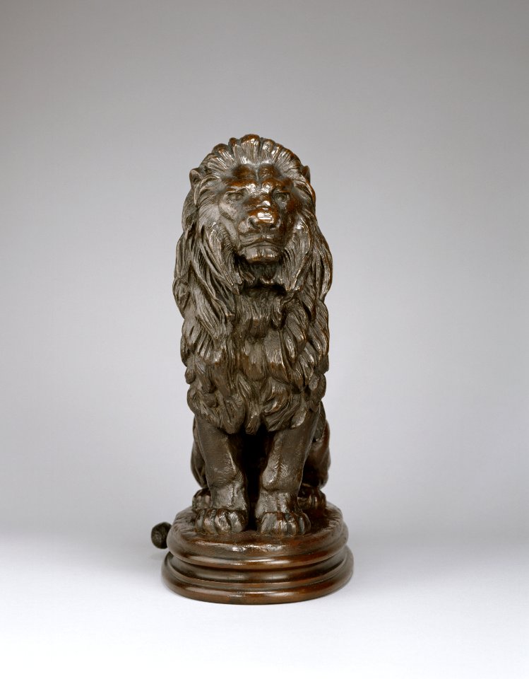Antoine-Louis Barye - Seated Lion No 1 - Walters 27120